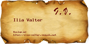 Ilia Valter névjegykártya